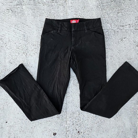 Dickies Girl Jeans Pant Black Boot Cut Mis Rise Stretch Pant Size 3 Junior 28X31 - Picture 5 of 9